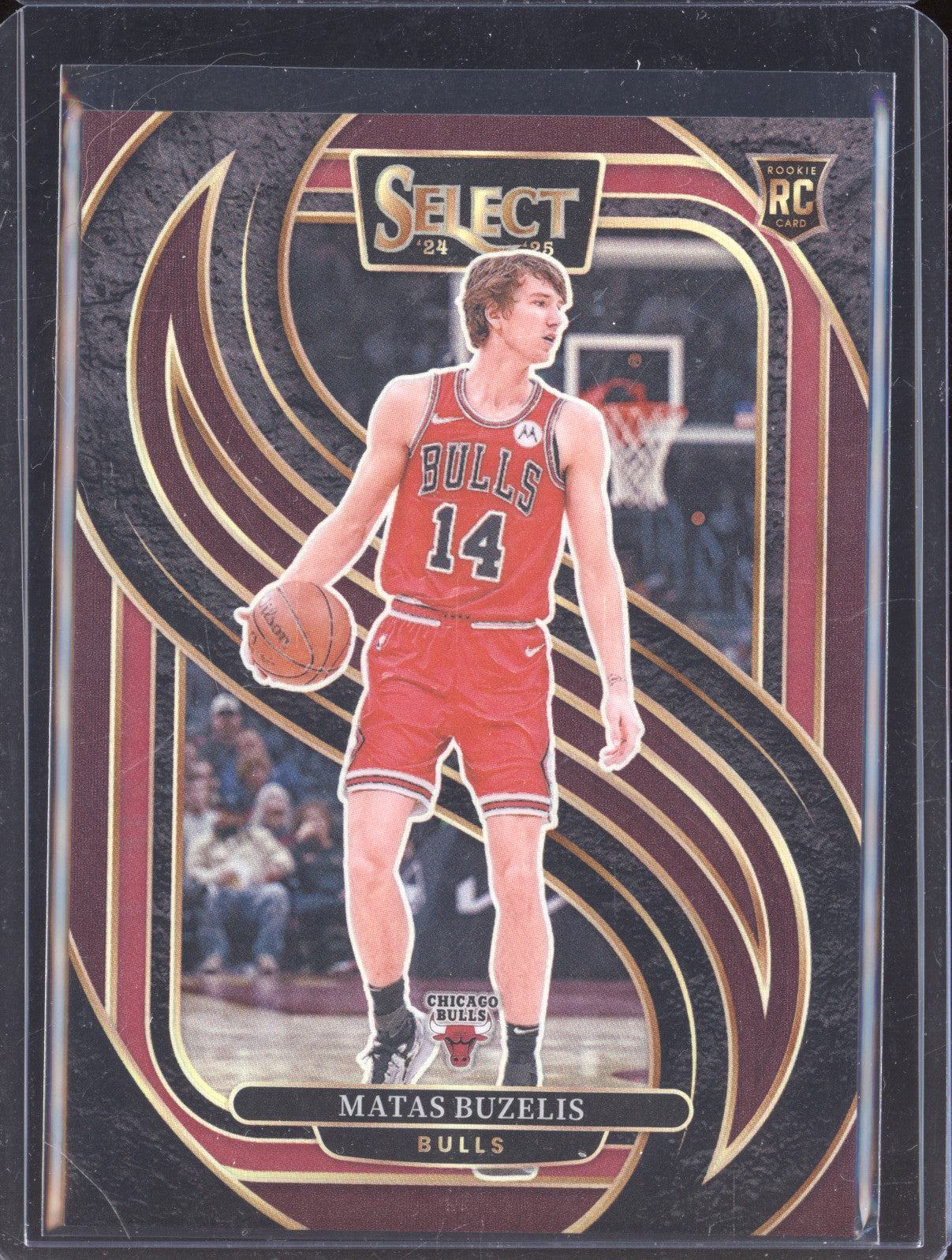 2024-25 Panini Select 166 Matas Buzelis Premier Level Maroon Prizms RC 062/175