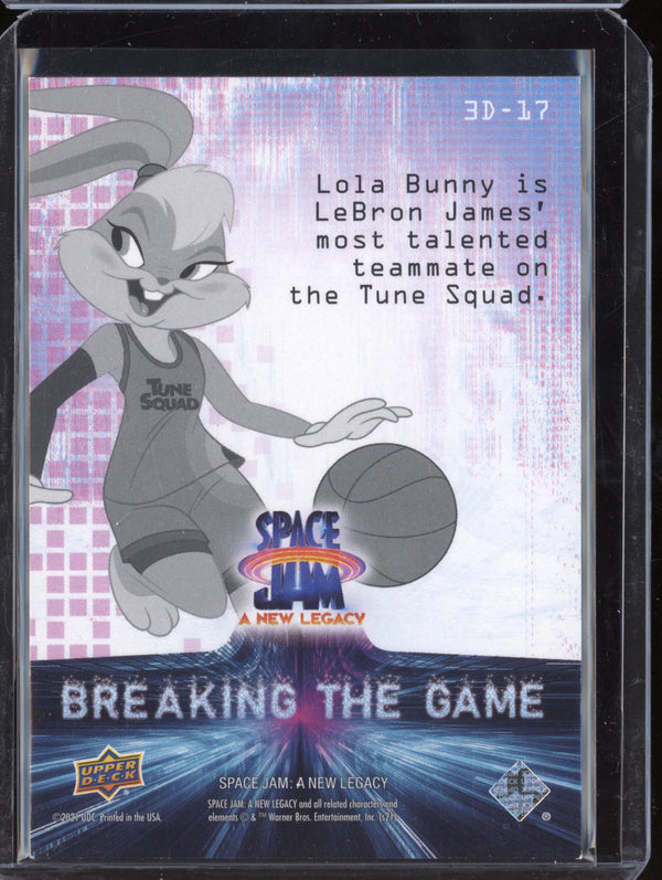 Lola Bunny 2021 Upper Deck Space Jam: A New Legacy 3D-17 Breaking the Game