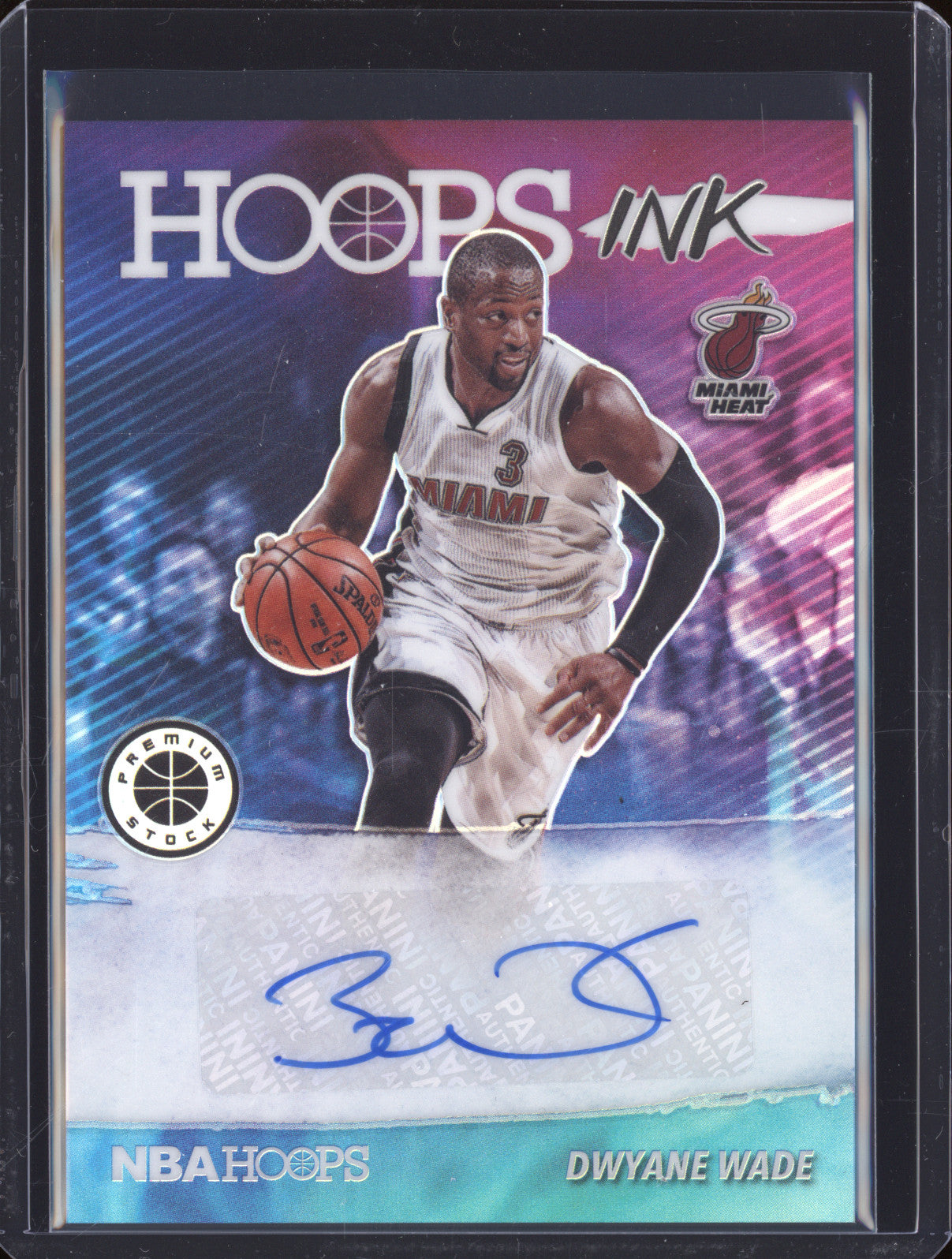 2019-20 Panini Hoops Premium Stock HI-DWY Dwyane Wade Hoops Ink