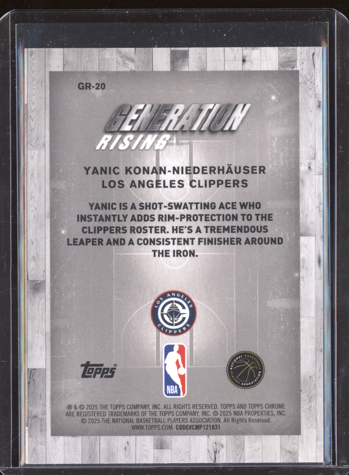 Yanic Konan-Niederhauser 2025-26 Topps Chrome Generation Rising GR-20 Aqua /199