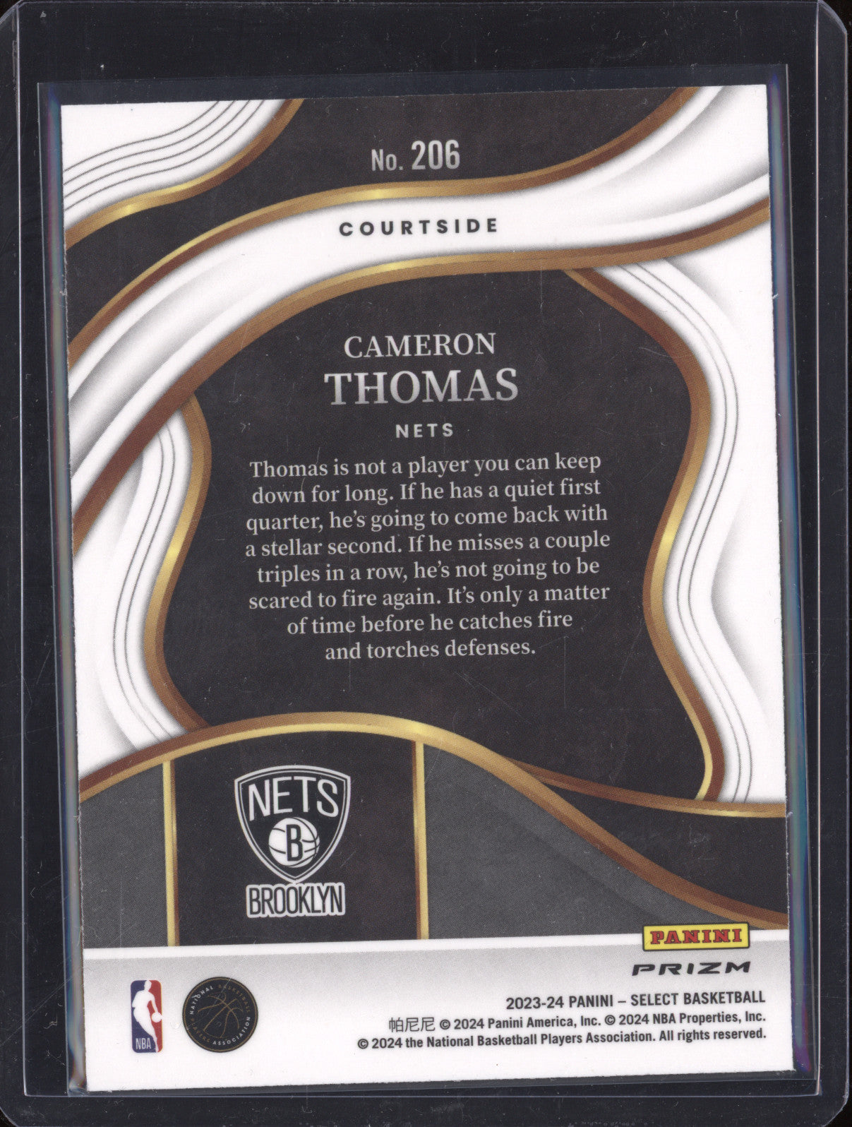 2023-24 Panini Select 206 Cameron Thomas Courtside Elephant Prizm