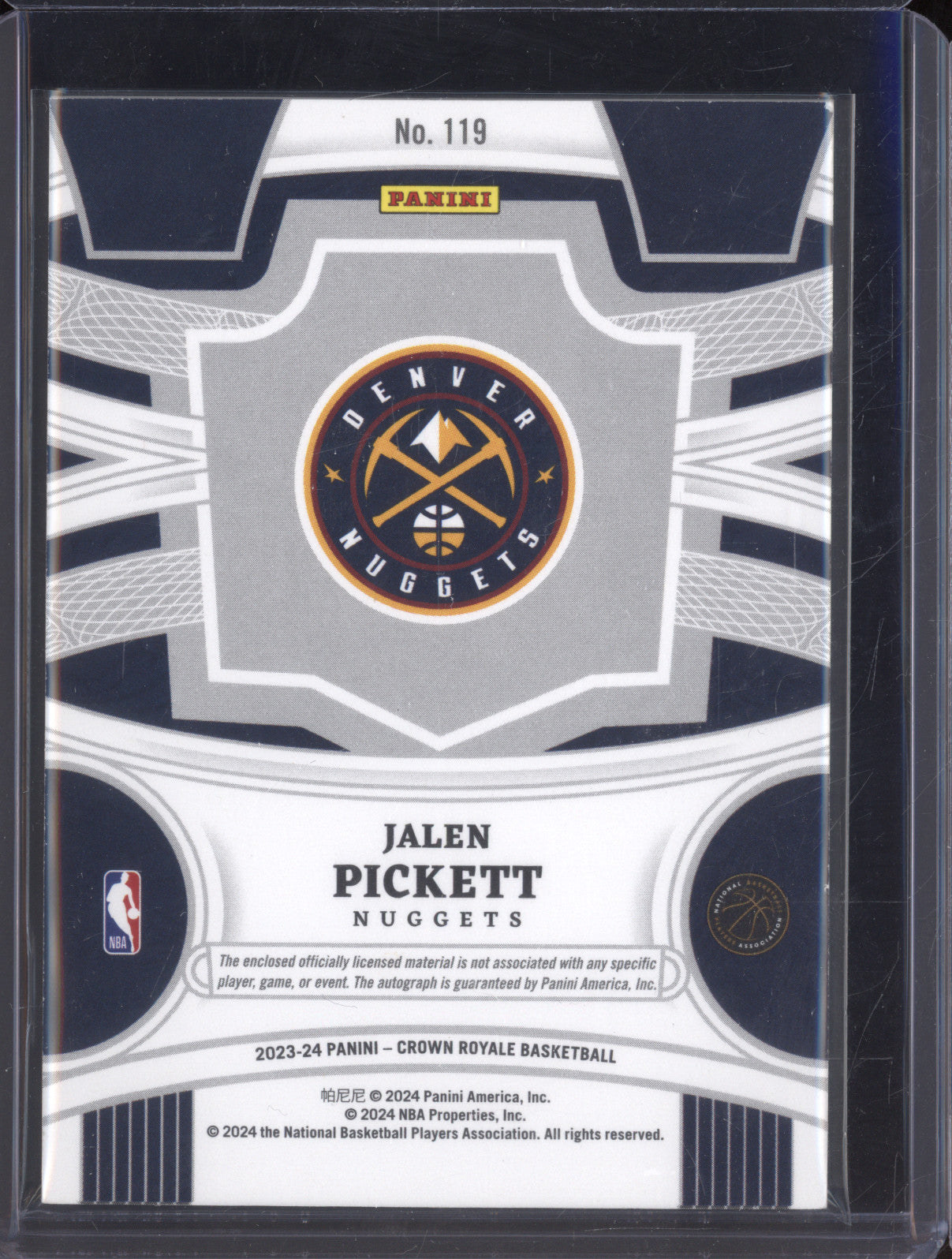 2023-24 Panini Crown Royale Rookie Silhouettes Jalen Pickett 18/25 RC Auto