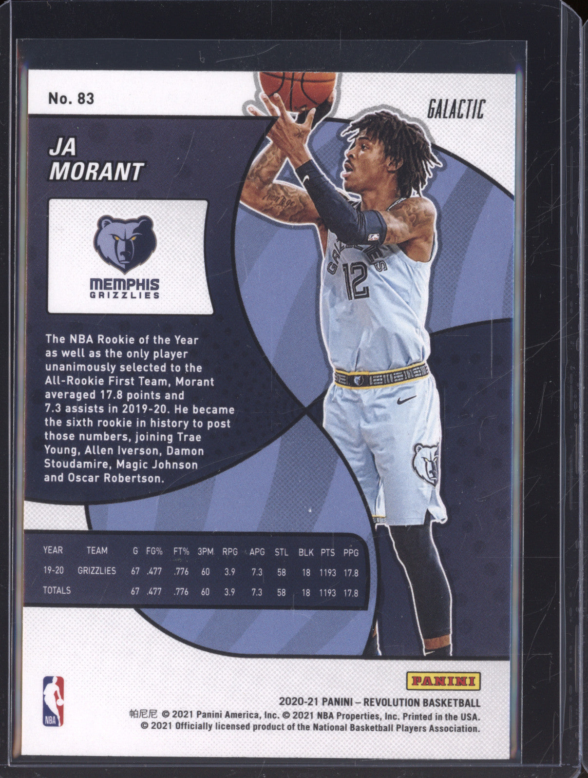2020-21 Panini Revolution 83 Ja Morant Galactic