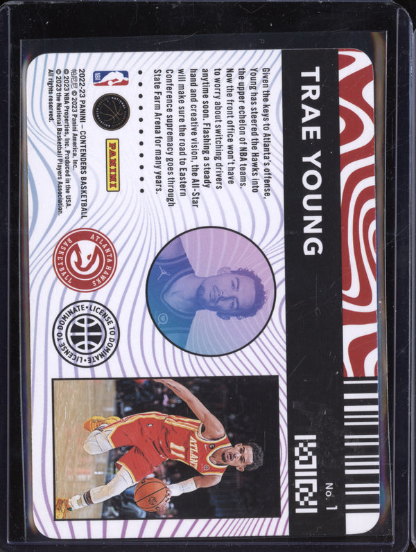 Trae Young 2022-23 Panini Contenders 1 License to Dominate