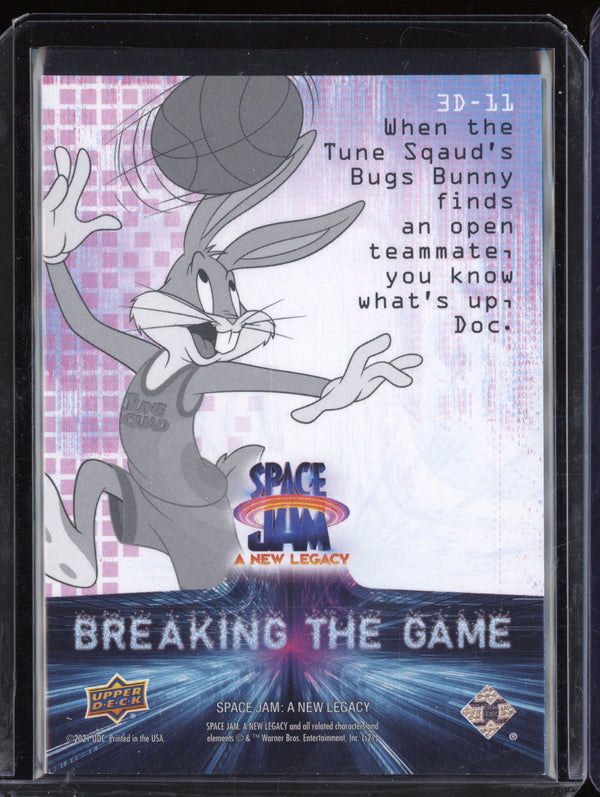 Bugs Bunny 2021 Upper Deck Space Jam: A New Legacy 3D-11 Breaking the Game