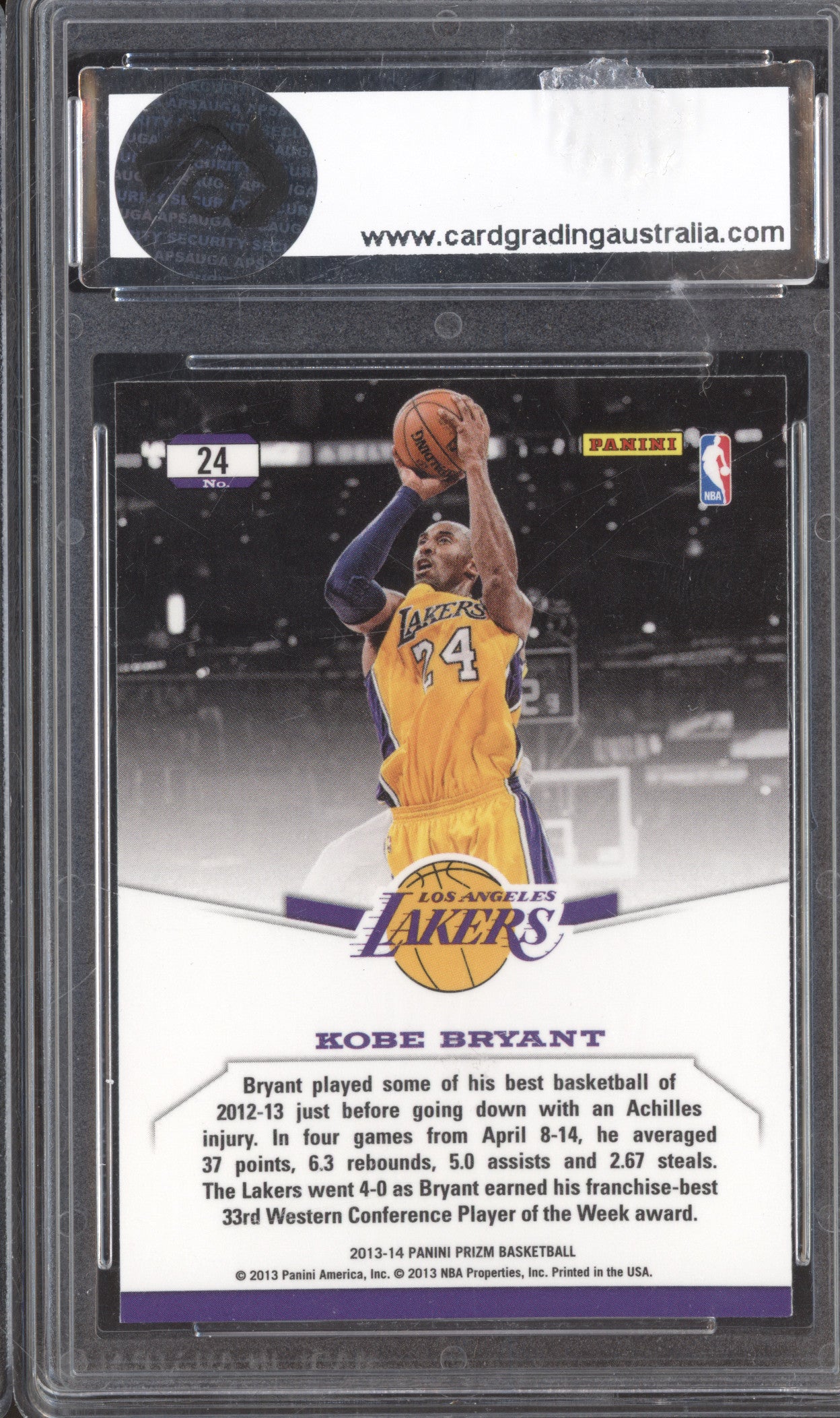 Kobe Bryant 2013-14 Panini  24 Dominance CGA 9