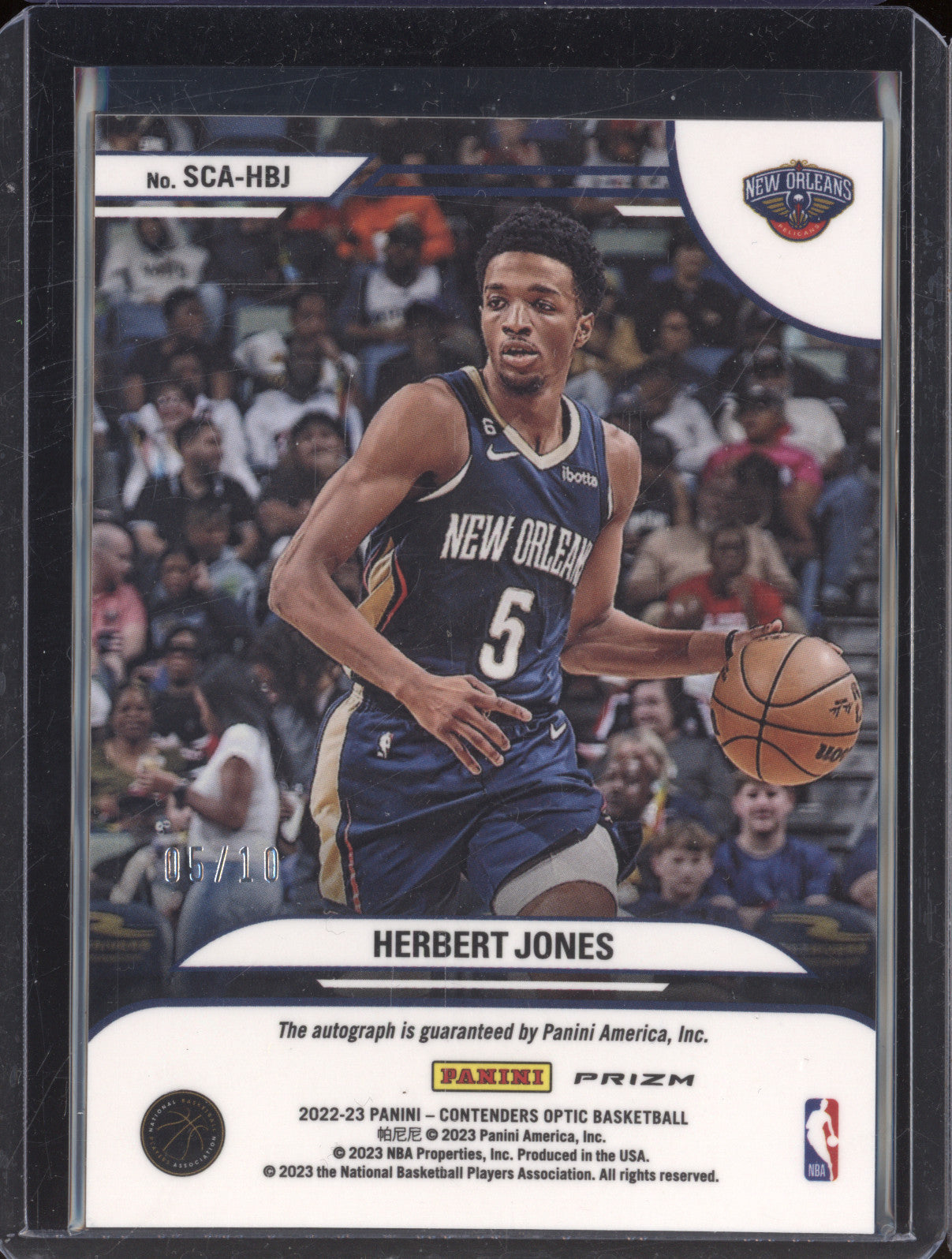 Herbert Jones   Contenders Optic SCA-HBJ Sophomore Contenders Auto Gold /10