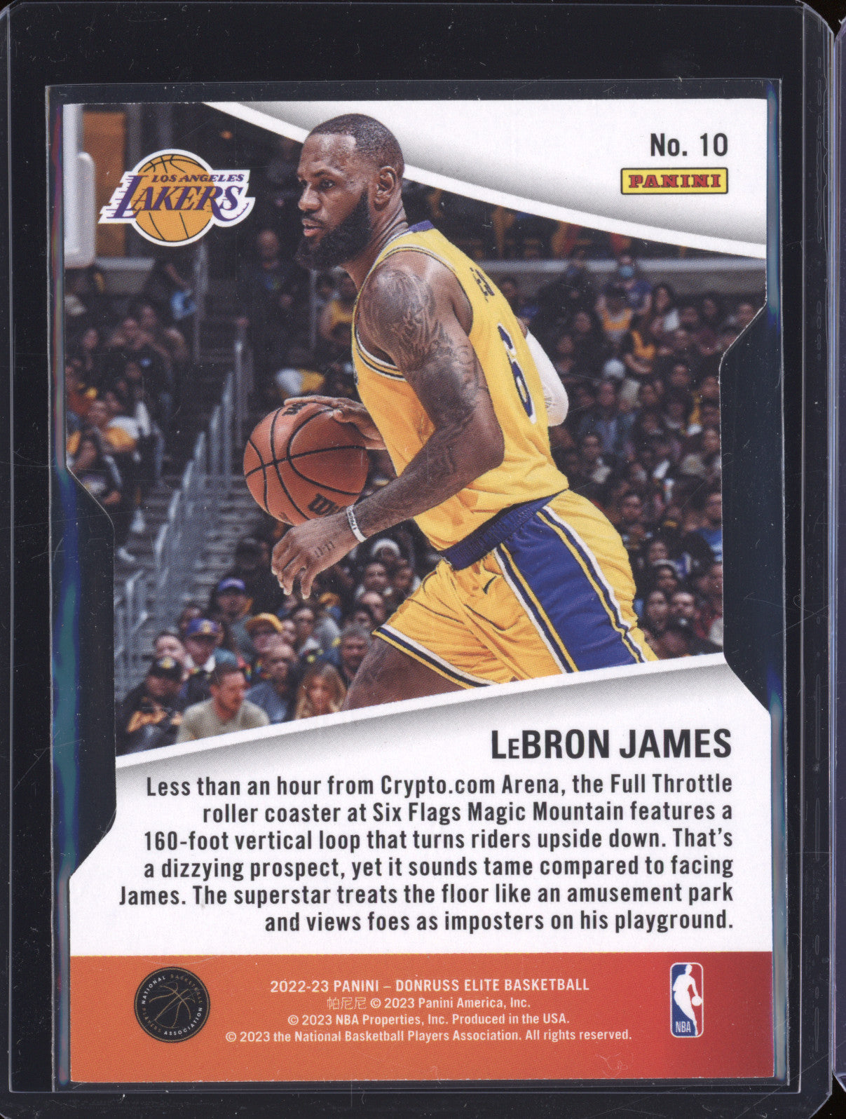 2022-23 Panini Donruss Elite 10 LeBron James Full Throttle Orange Die Cut