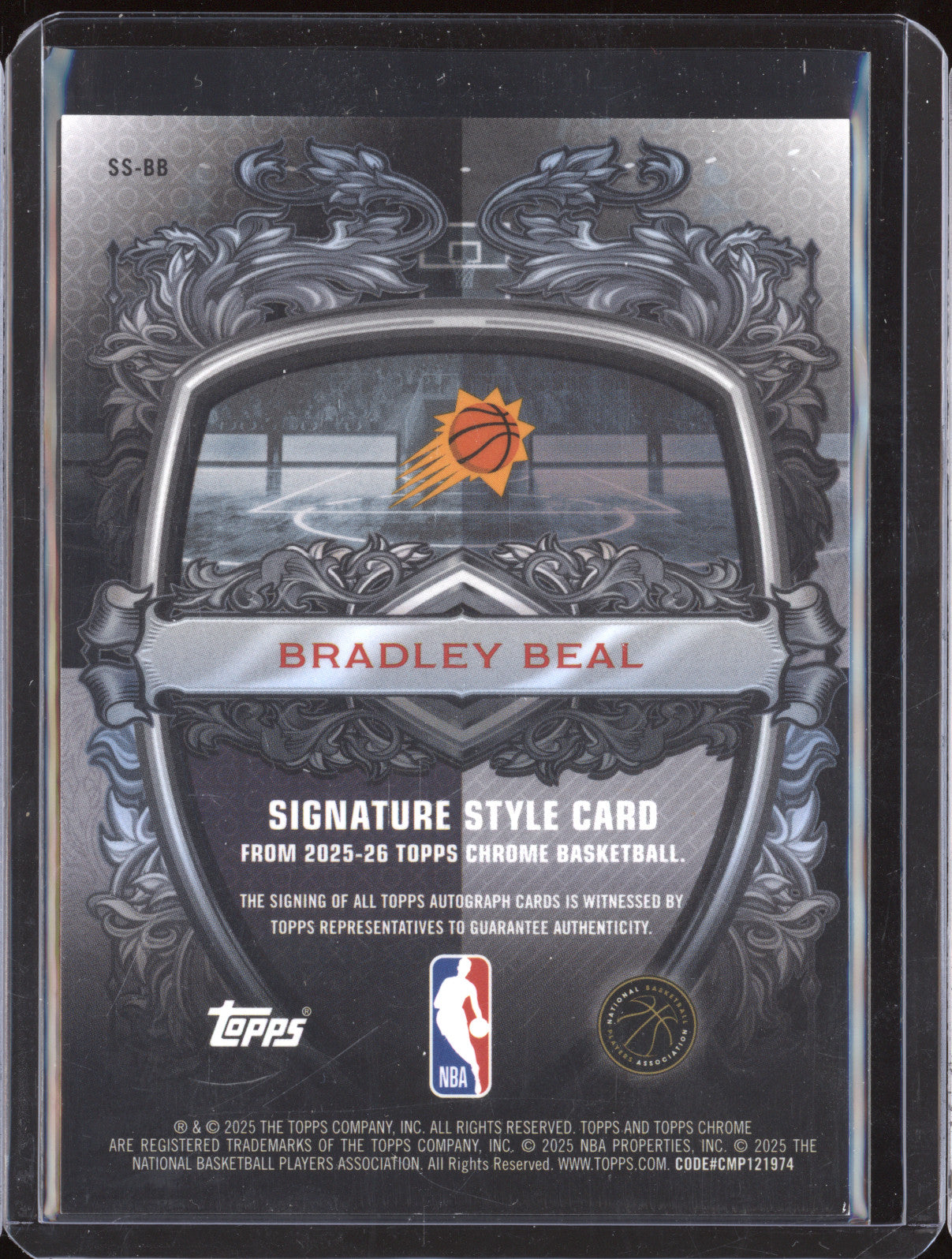 Bradley Beal 2025-26 Topps Chrome Signature Style Card Auto SS-BB