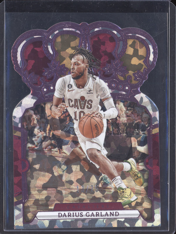 Darius Garland 2023-24 Panini Crown Royale 17 Pink Crystal Die-Cut 13/75