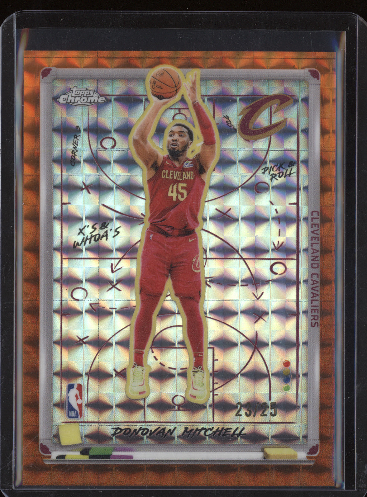 Donovan Mitchell 2025 Topps Chrome X's Whoa's XW-1 Orange Geometric /25