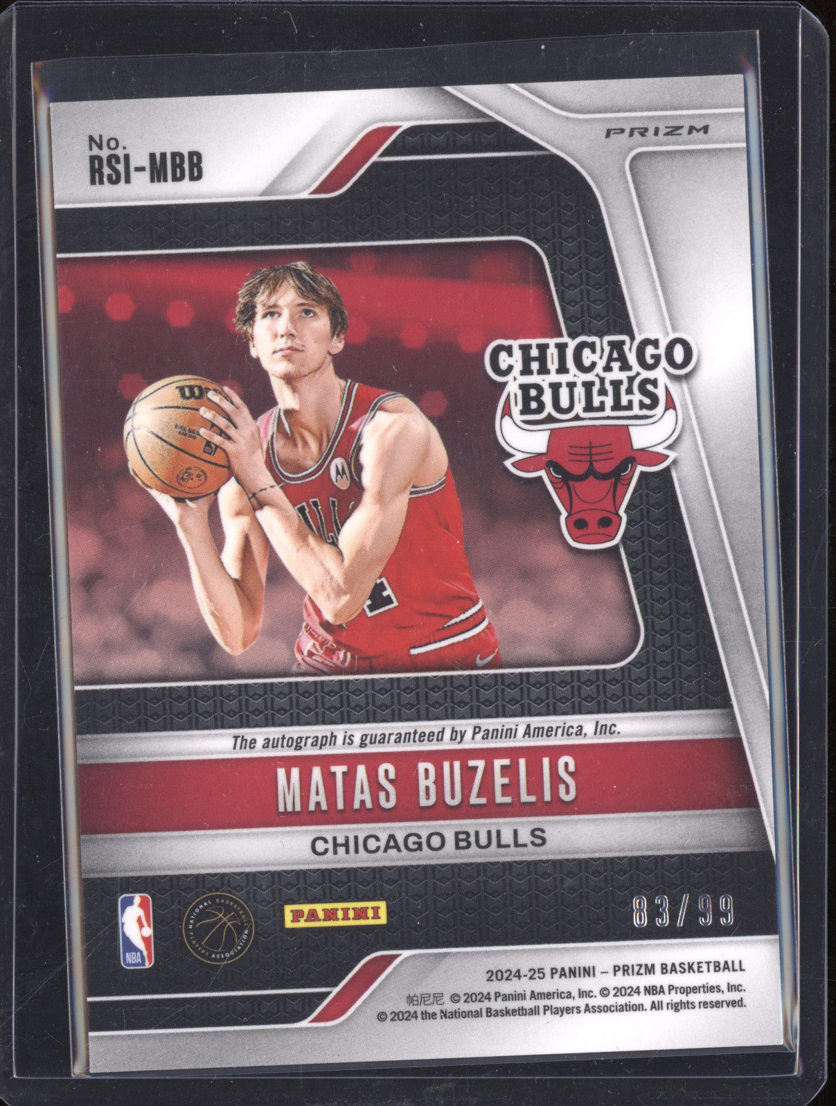 2024-25 Panini Prizm RSI-MBB Matas Buzelis Rookie Signatures Red Auto 83/99 RC