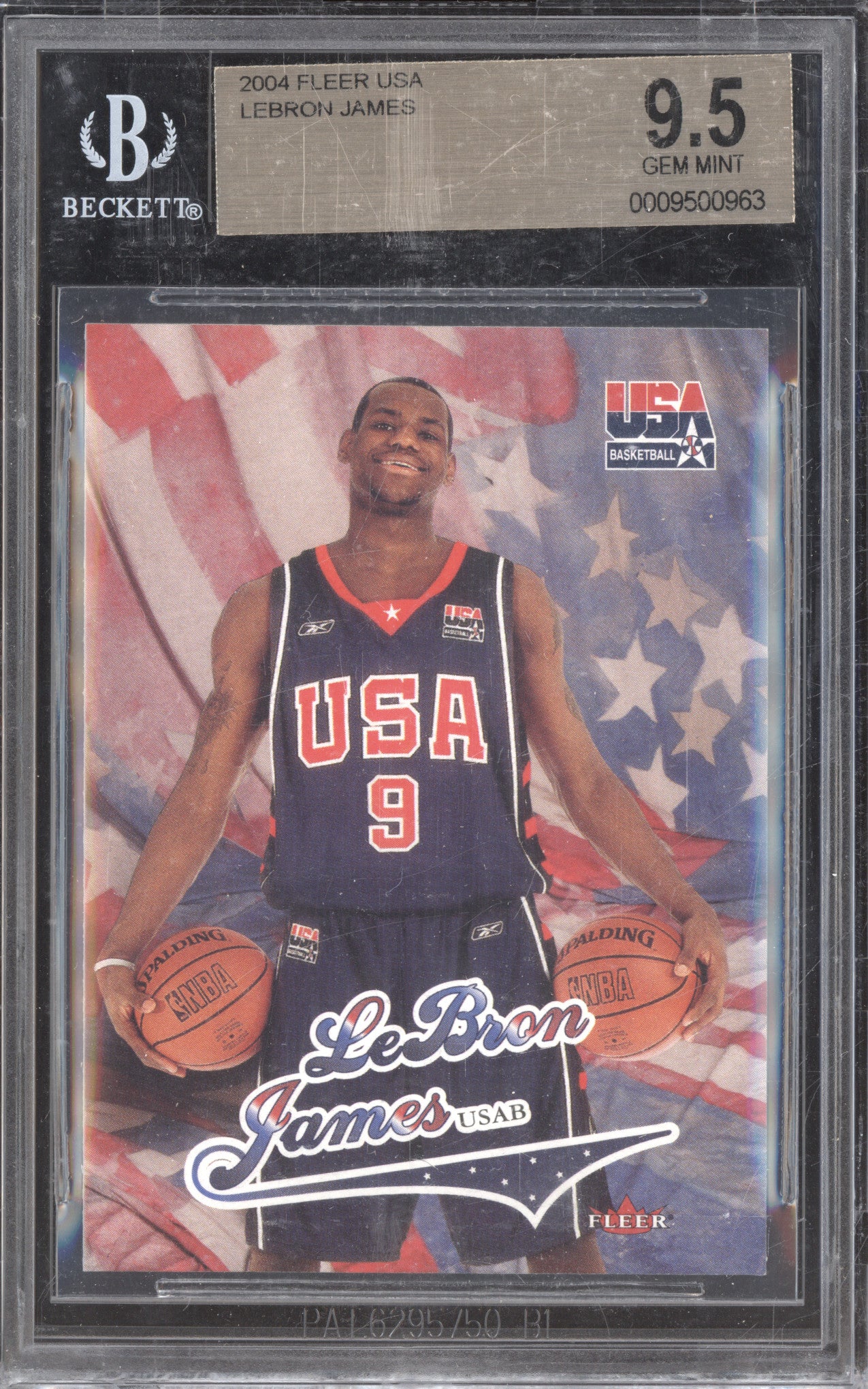 LeBron James 2004 Fleer USA BGS 9.5