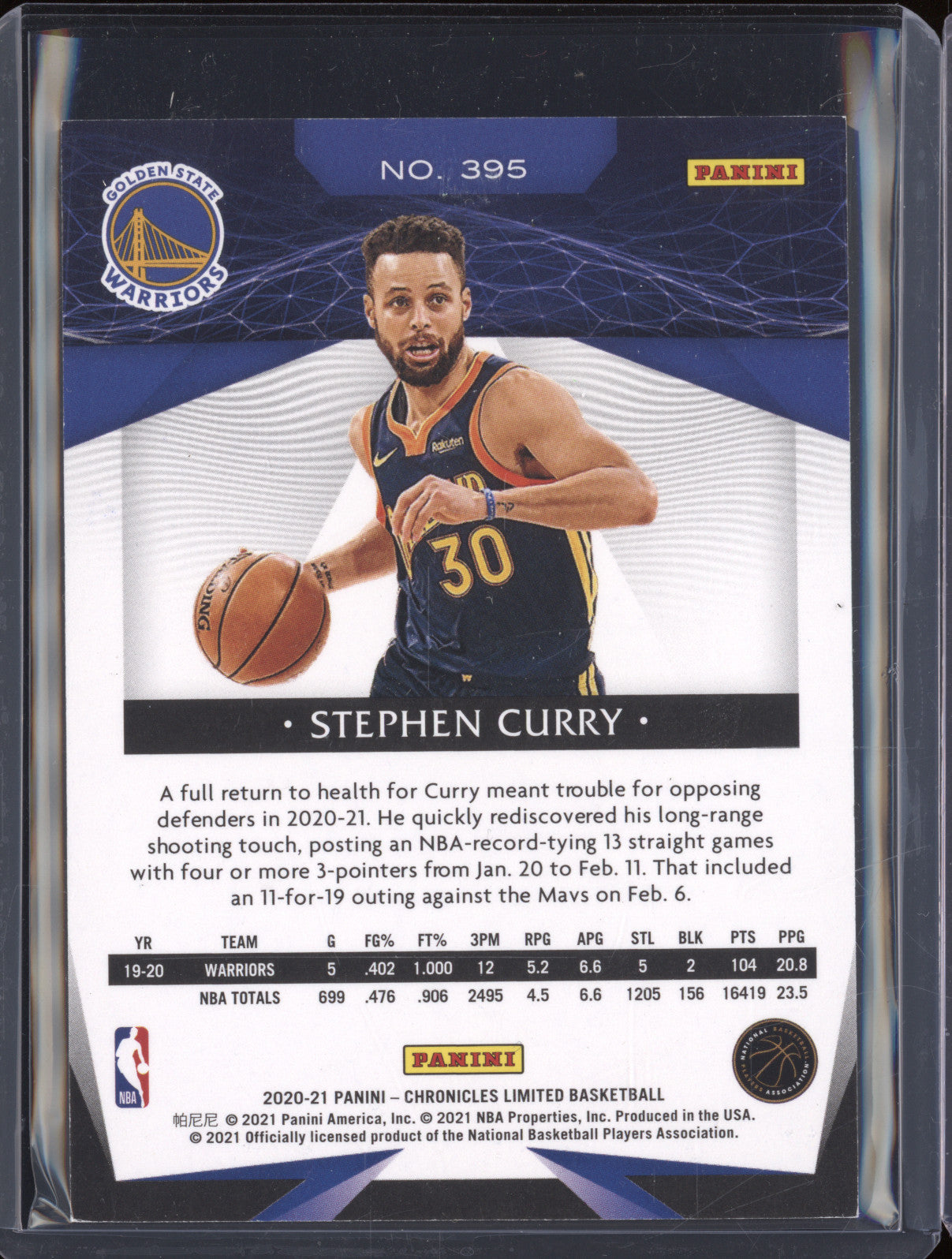 2020-21 Panini Chronicles 395 Stephen Curry Purple 20/25