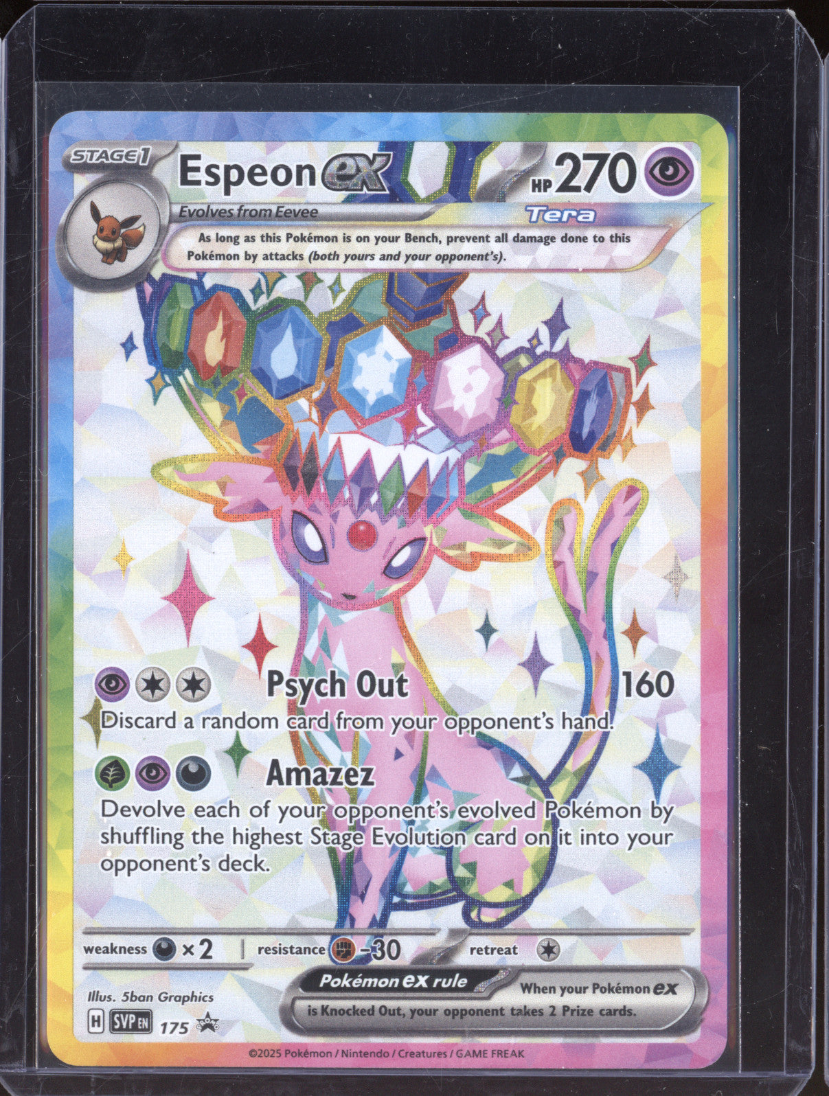 2025 Pokemon Prismatic Evolutions Black Star Promo SVP175 Espeon ex