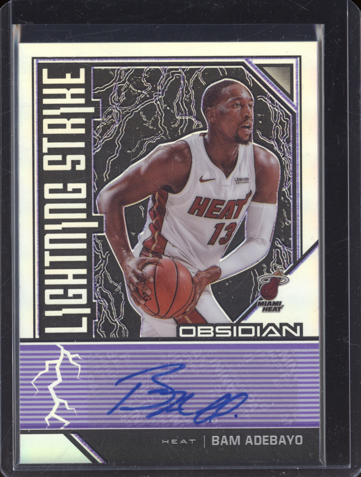 Bam Adebayo 2019-20 Panini Obsidian LS-BAM Lightning Strike Auti 20/49