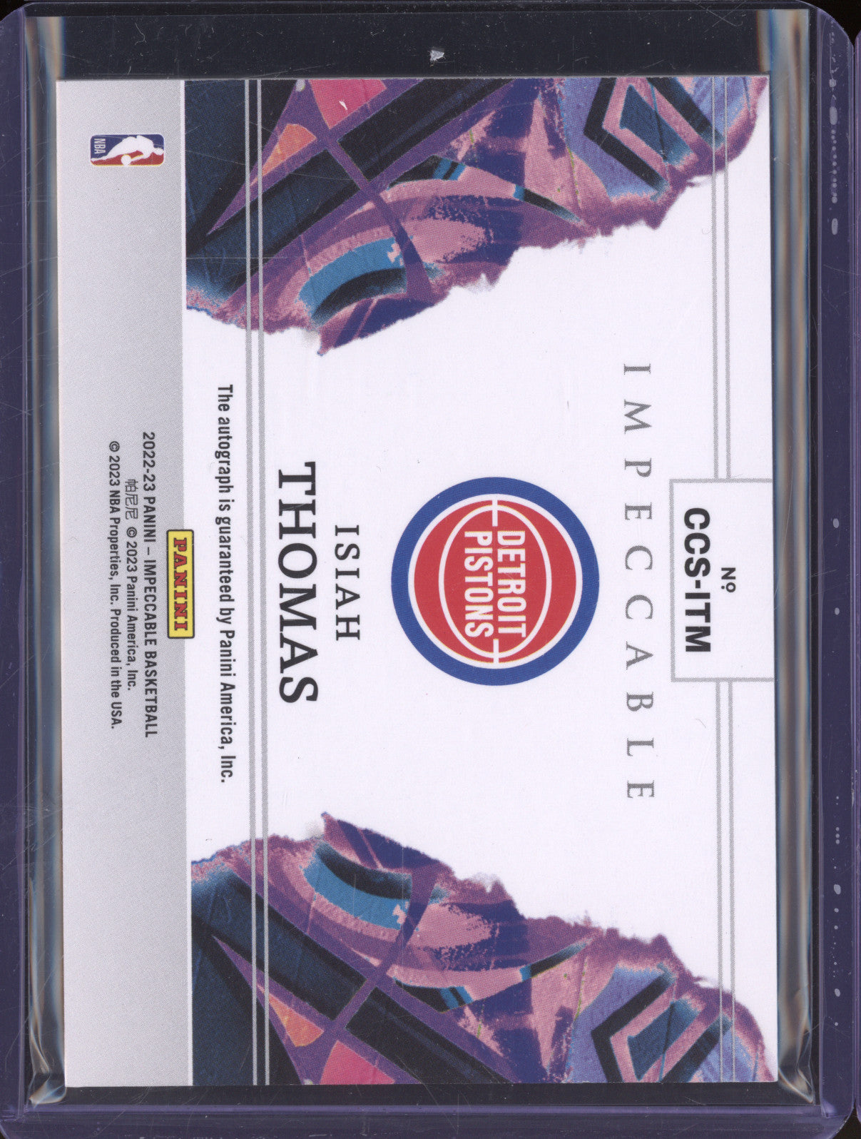 2022-23 Panini Impeccable CCS-ITM Isiah Thomas Canvas Creations Auto 04/10