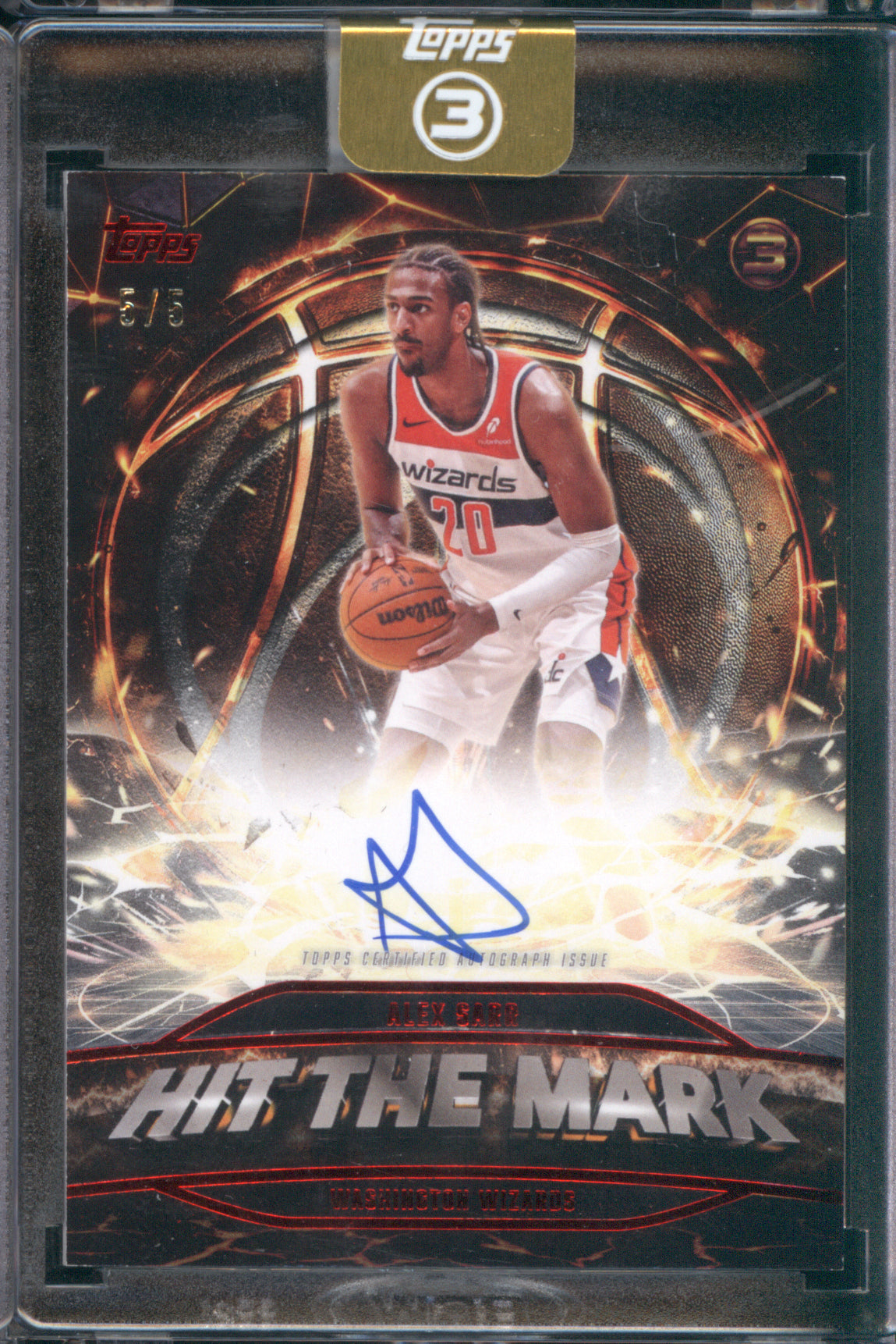 Alex Sarr 2025-26 Topps 3 HM-AS Hit The Mark Auto Red /5