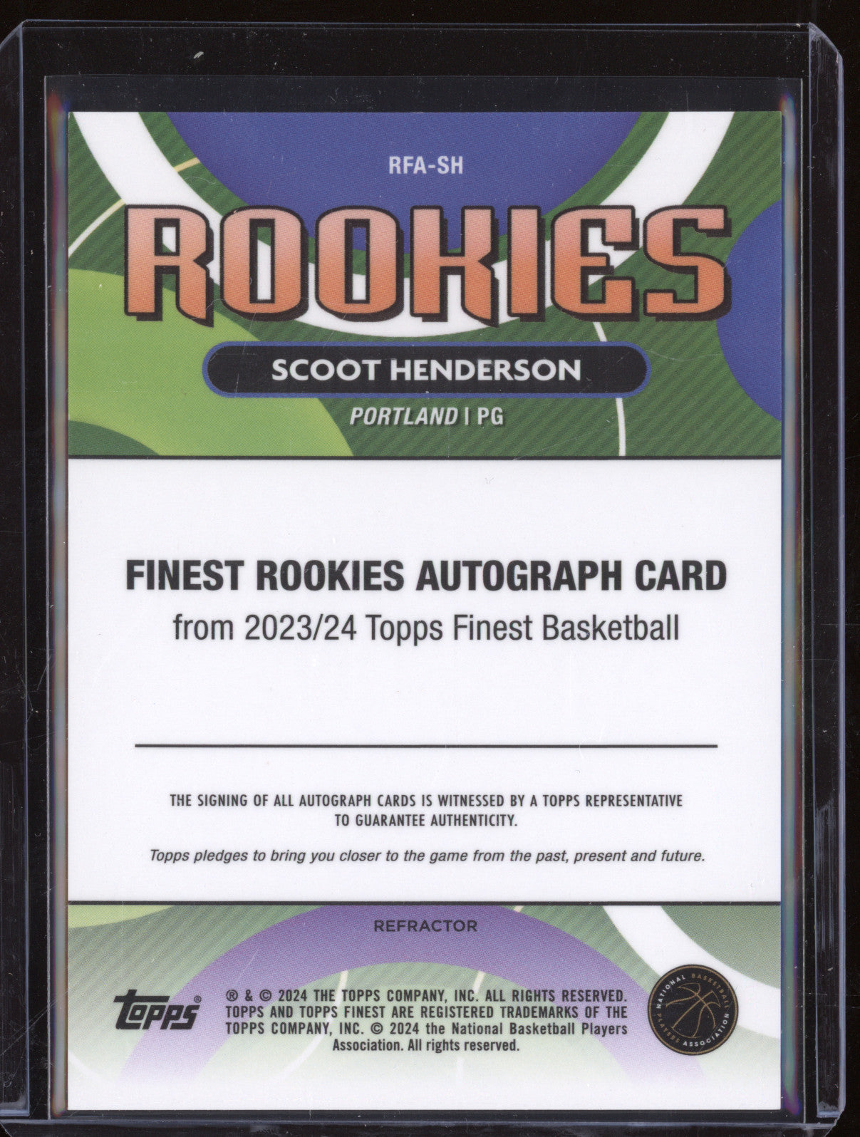 Scoot Henderson 2023 Topps Finest Rookie Finest Autographs RC
