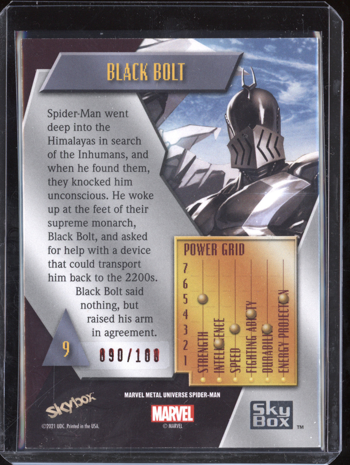 Black Bolt 2021 Skybox Marvel Metal Universe Precious Metal Gems Red /100