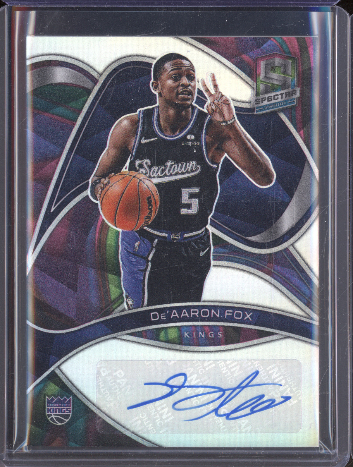 De'Aaron Fox 2021-22 Panini Spectra S-DAF Signatures Marble Prizm Auto /5