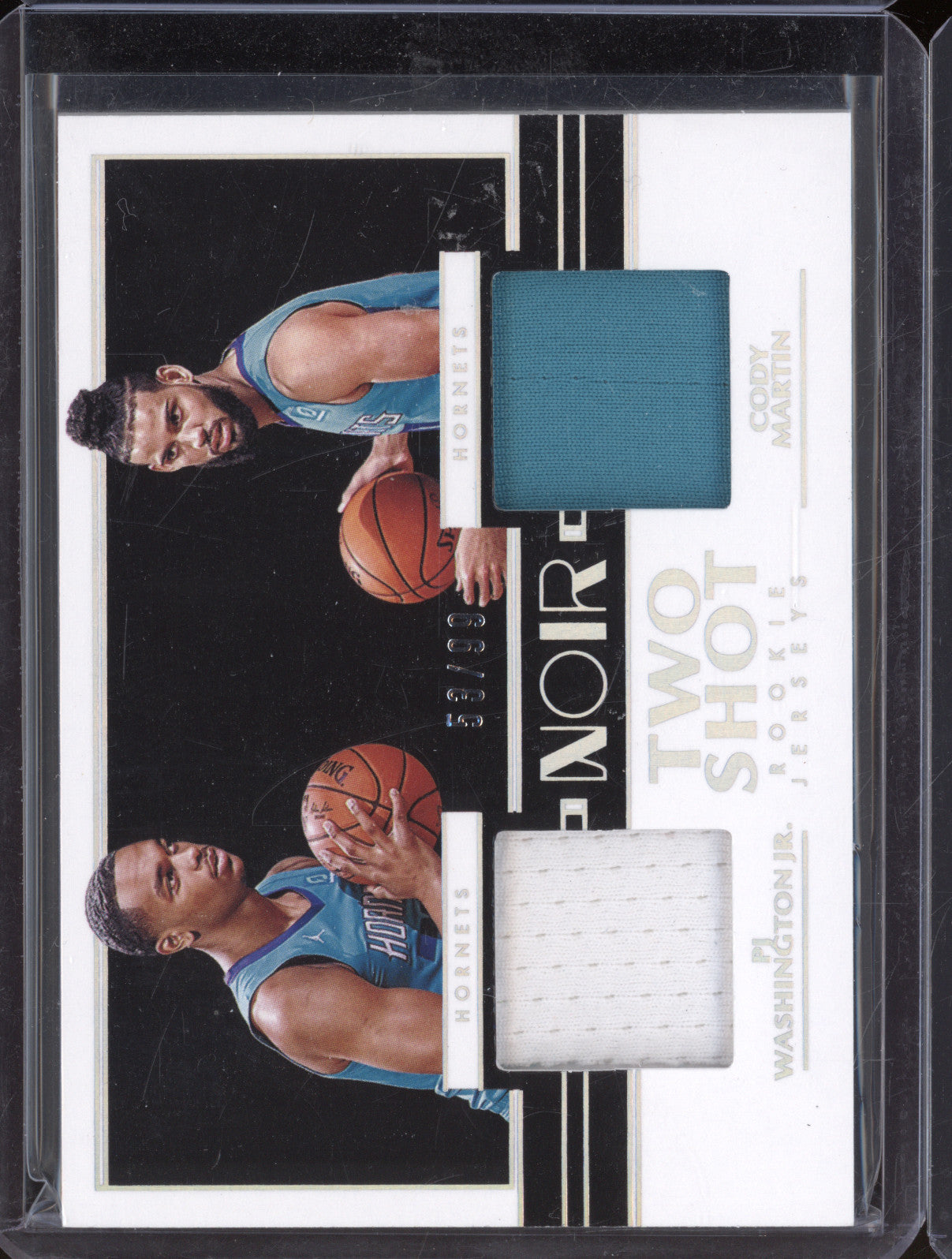 2019-20 Panini Noir TS-PC PJ Washington Jr. Cody Martin Two Shot Patch 53/99