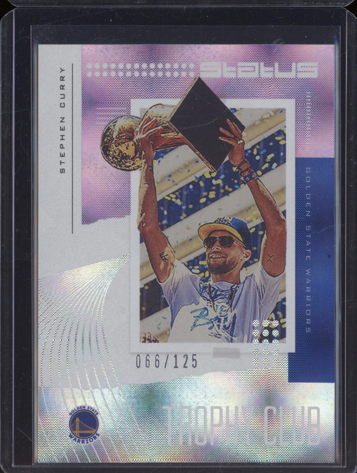 2019-20 Panini Status 29 Stephen Curry Trophy Club White Diamonds 066/125