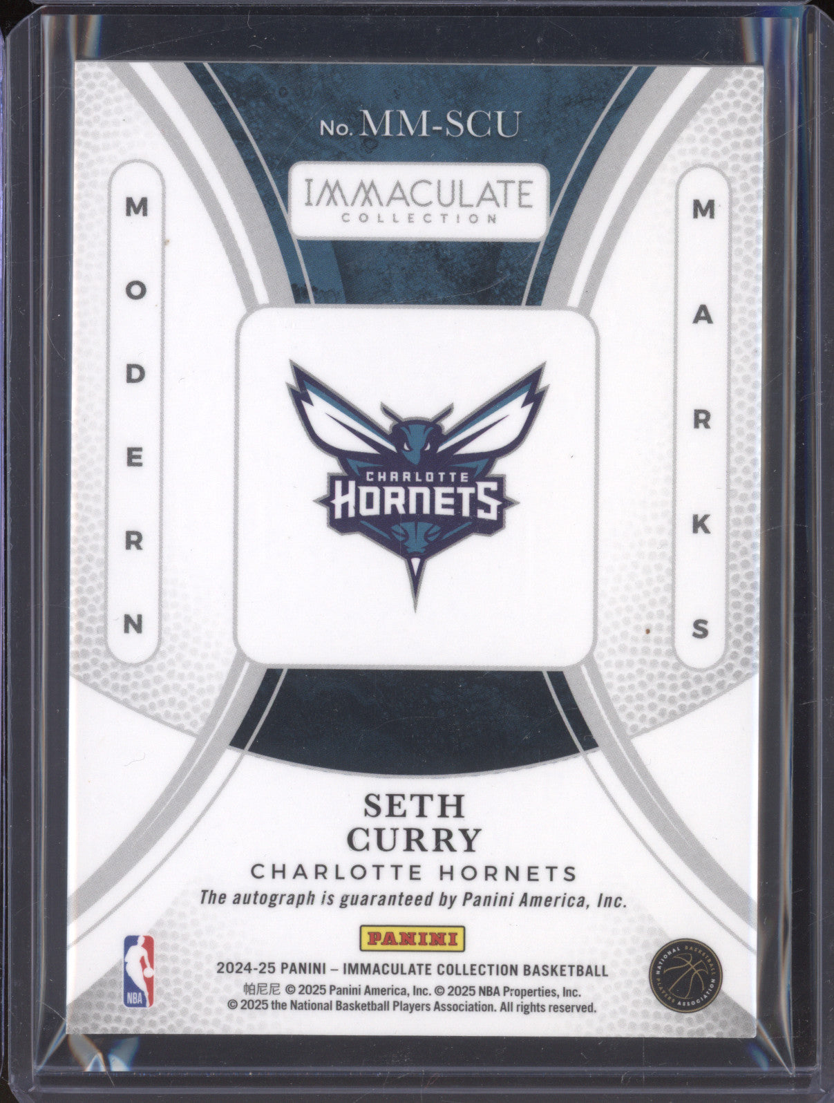 2024-25 Panini Immaculate Seth Curry MM-SCU Modern Marks Auto 39/75
