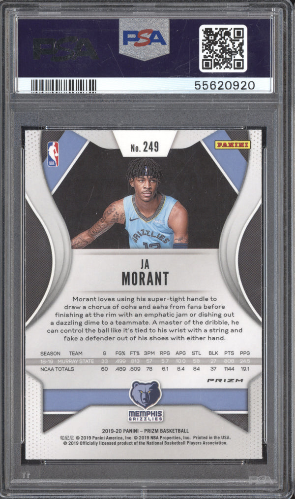 Ja Morant 2019-20 Panini Prizm 249 Silver RC PSA 10