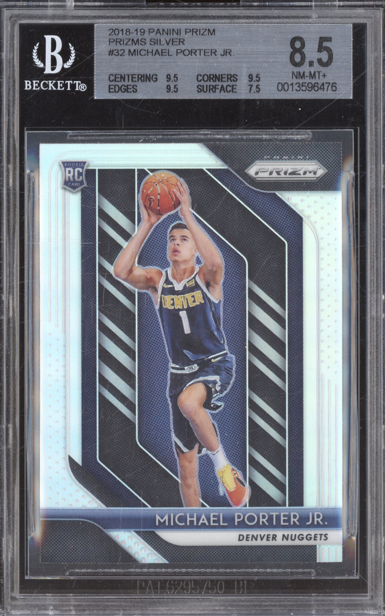 Michael Porter Jr 2018-19 Panini Prizm 32 Silver RC BGS 8.5