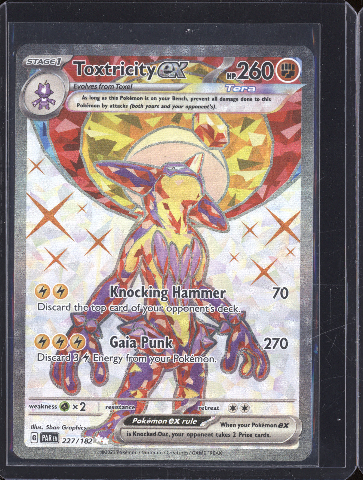 2023 Pokemon Paradox Rift PAR 227/182 Toxtricity ex Holo