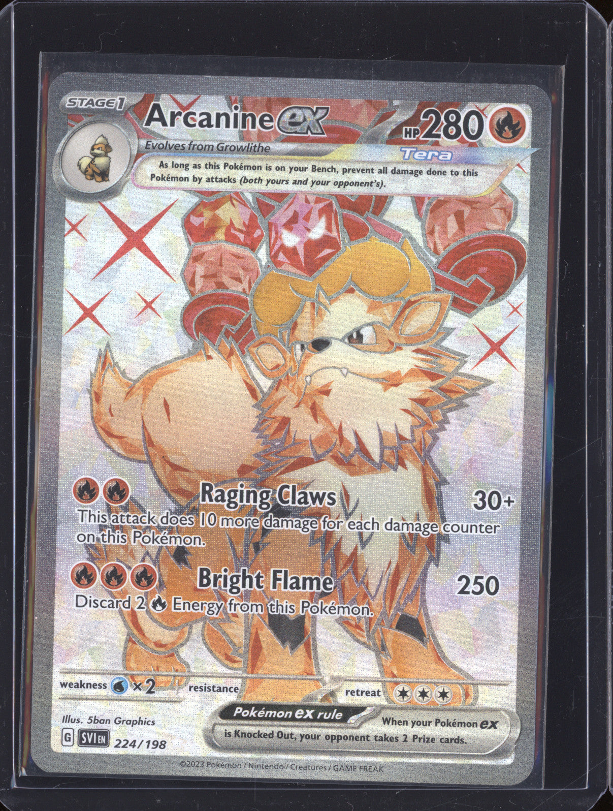 2023 Pokemon Scarlet & Violet SVI 224/198 Arcanine Ex Ultra Rare