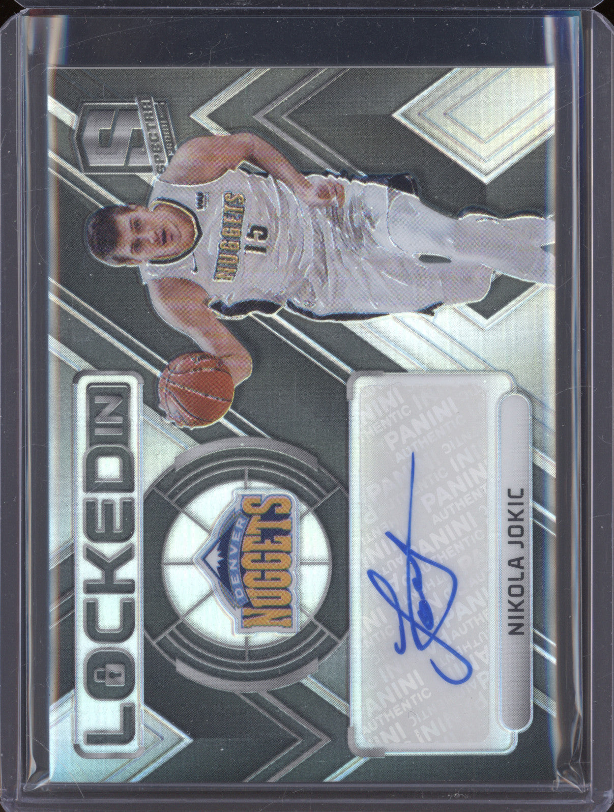 2017-18 Panini Spectra LI-NJK Nikola Jokic Locked In Auto 50/99