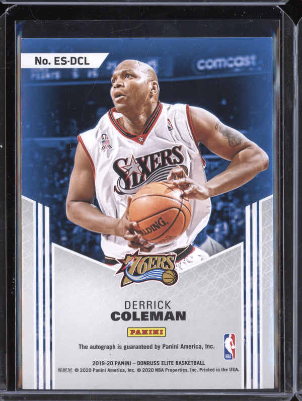 Derrick Coleman 2019-20 Panini Donruss Elite ES-DCL Elite Signatures Red 44/49