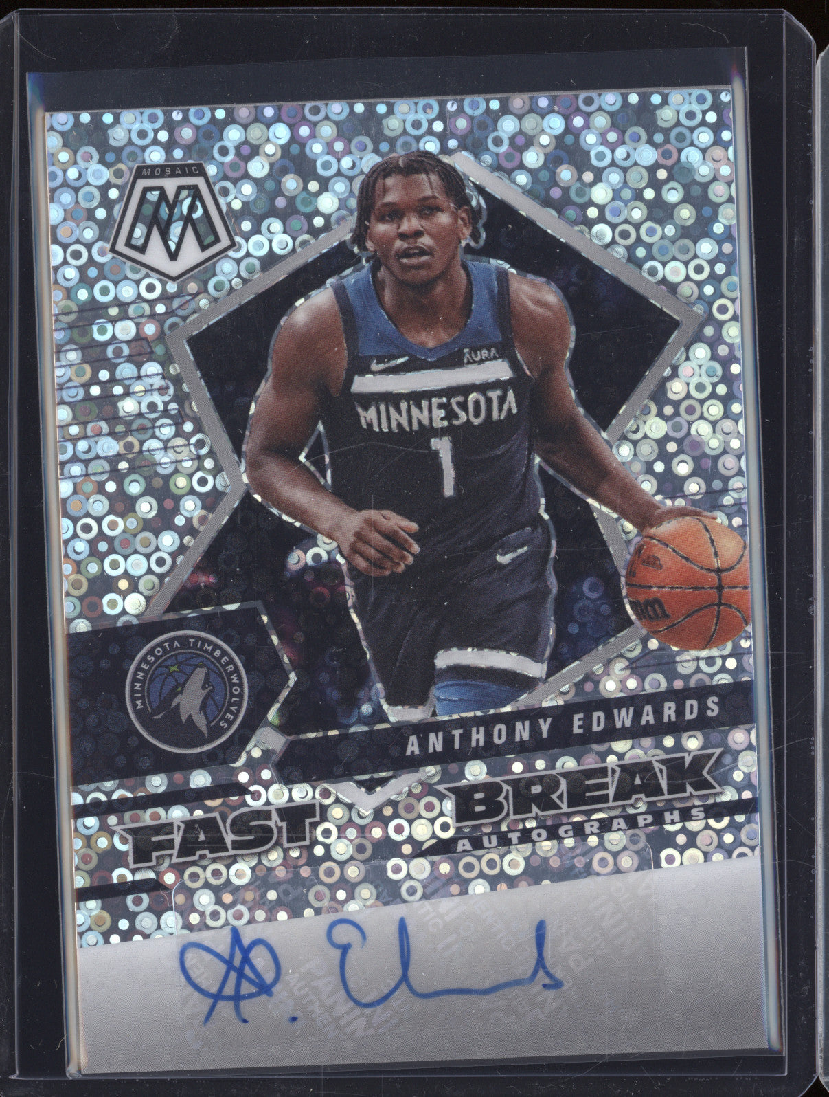 2021-22 Panini Mosaic FBA-AED Anthony Edwards Fast Break Auto