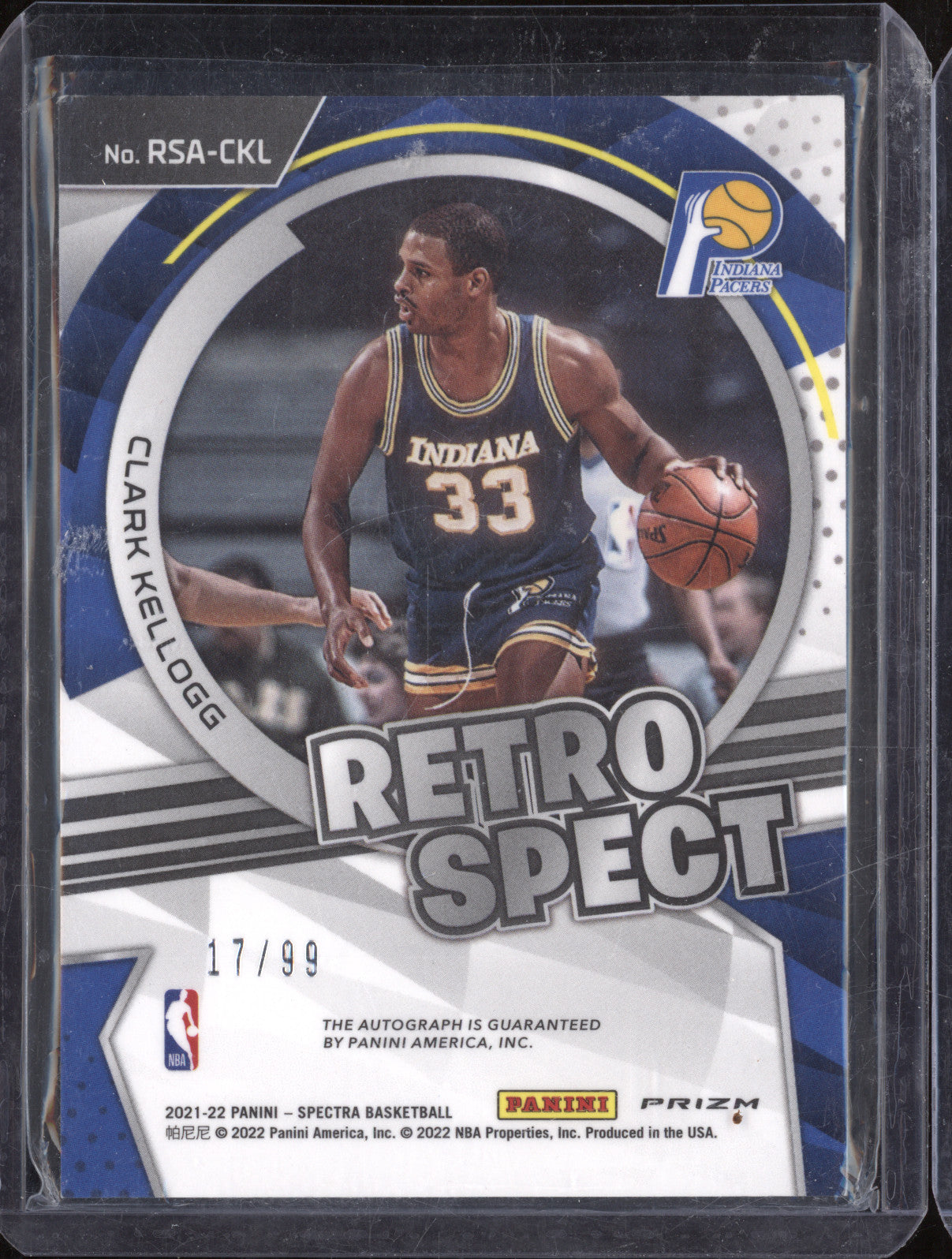 2021-22 Panini Spectra Clark Kellogg RSA-CKL Retro Spect Auto 17/99