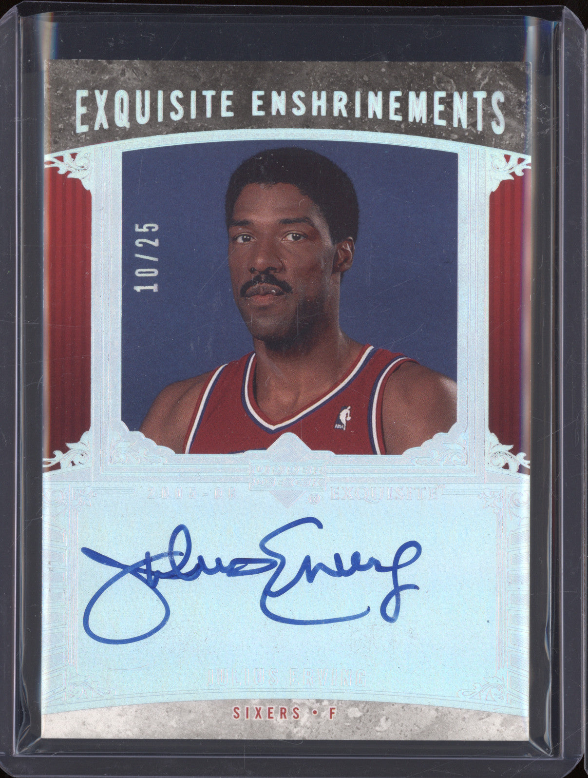 2006 Upper Deck Exquisite Collection EE-JE Julius Erving Exquisite Enshrinements Auto 10/25