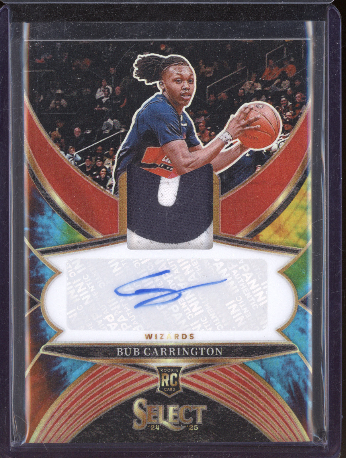 2024-25 Panini Select RJA-BUB Bub Carrington Tie-Dye Rookie Patch Auto RC 01/25