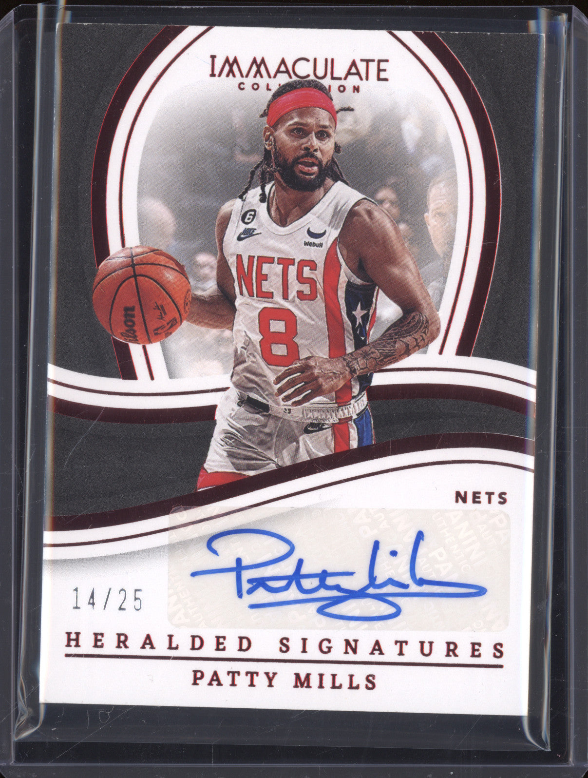 Patty Mills 2022-23 Panini Immaculate Heralded Signatures Auto Red /25