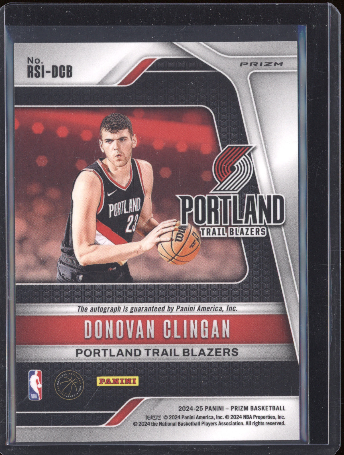 2024-25 Panini Prizm RSI-DCB Donovan Clingan Silver Prizm Rookie Auto RC