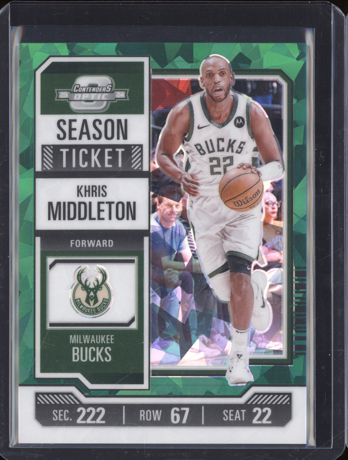 Khris Middleton 2023 Panini Contenders Optic 7 International Jade Cracked Ice /5
