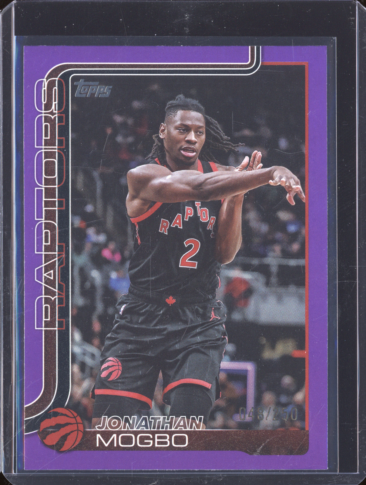 2025 NBA Basketball Topps 1 29 Jonathan Mogbo Purple Rainbow Foil 048/250