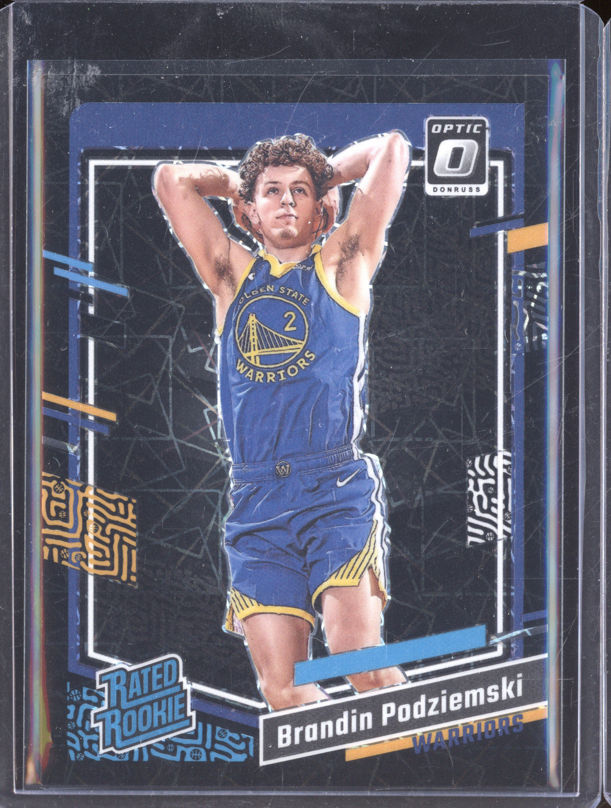 2023-24 Panini Donruss Optic 203 Brandin Podziemski Black Velocity RC 19/39