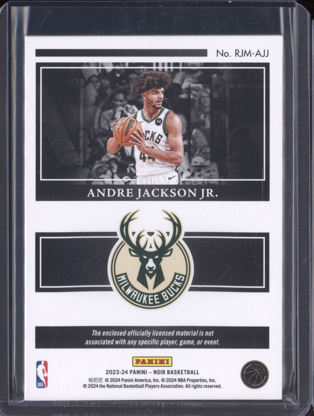 Andre Jackson Jr. 2023-24 Panini Noir RJM-AJJ Rookie Jersey /99 RC
