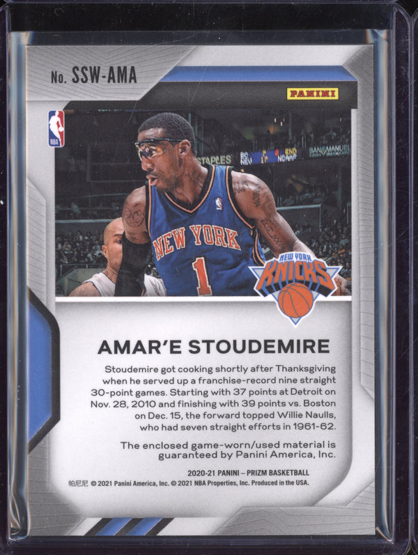 Amar'e Stoudemire 2020-21 Panini Prizm SSW-AMA Sensational Swatches