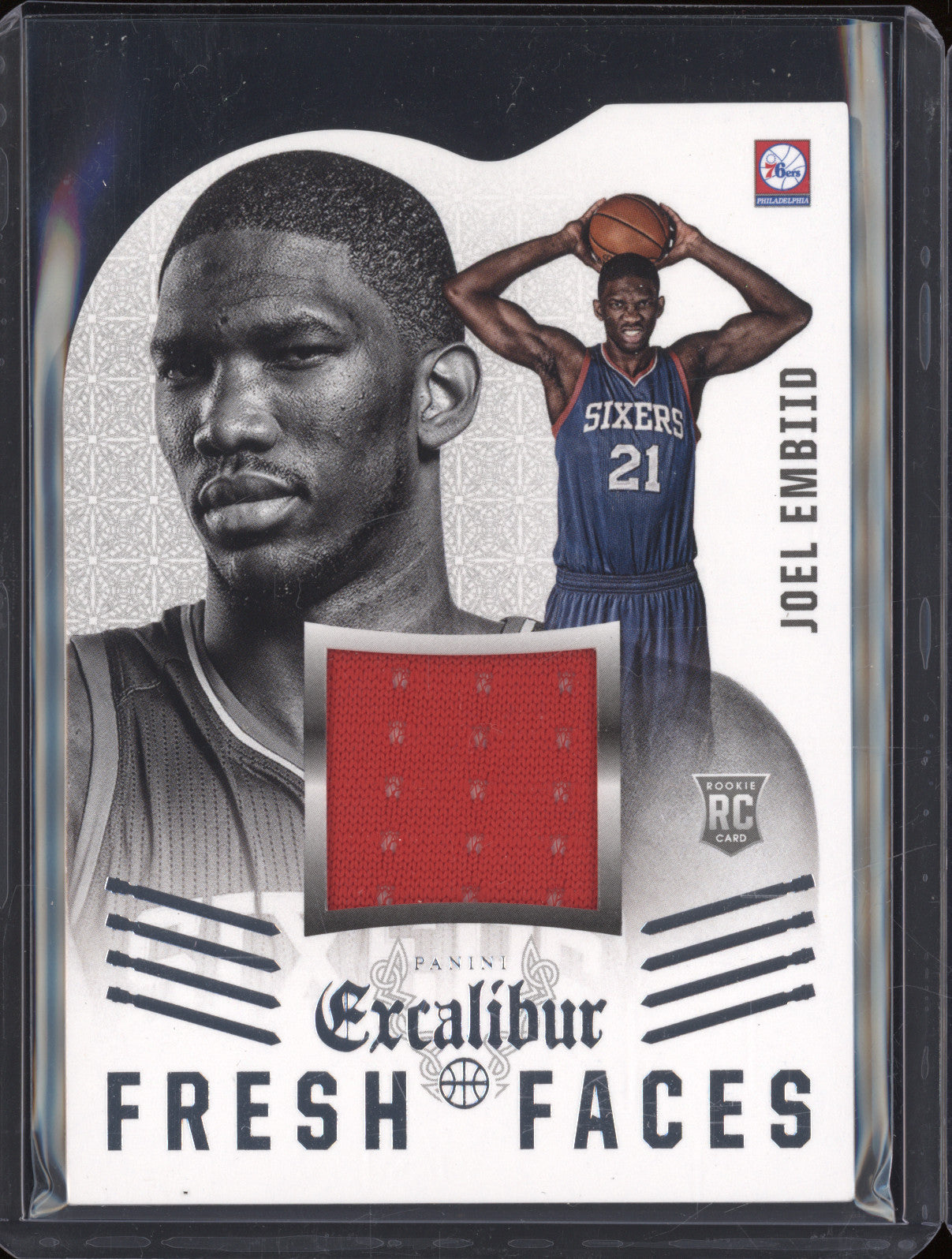 2014-15 Panini Excalibur 5 Fresh Faces Joel Embiid Die-Cut RC