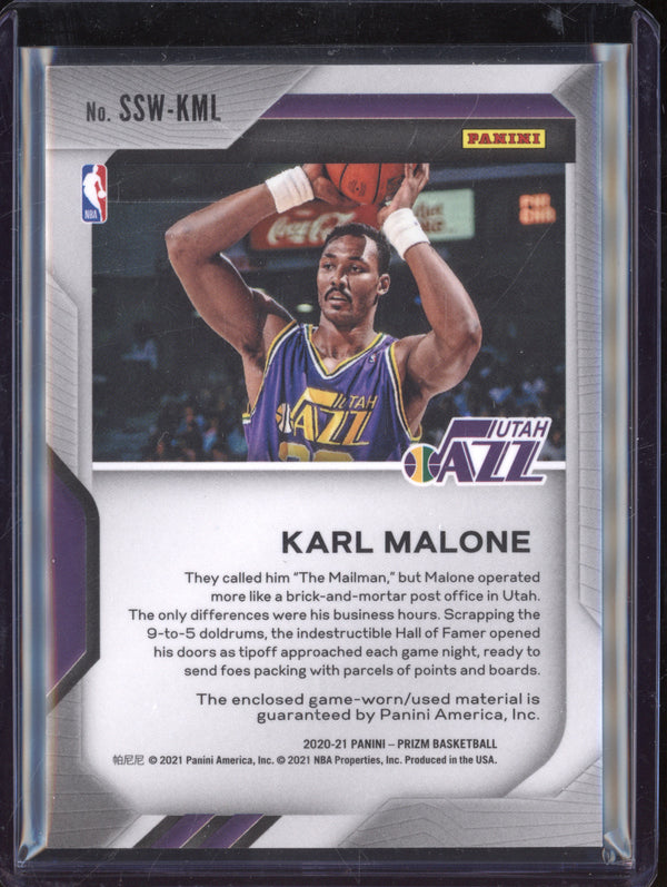 Karl Malone 2020-21 Panini Prizm SSW-KML Sensational Swatches