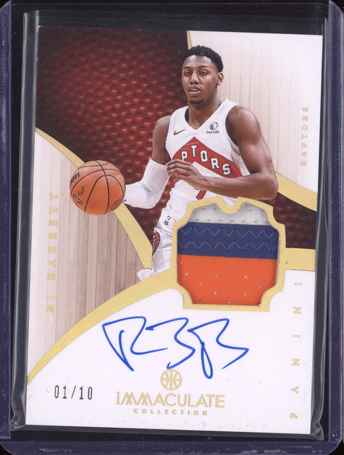 2023-24 Panini Immaculate IRP-RJB RJ Barrett Retro Patch Autographs Gold 01/10