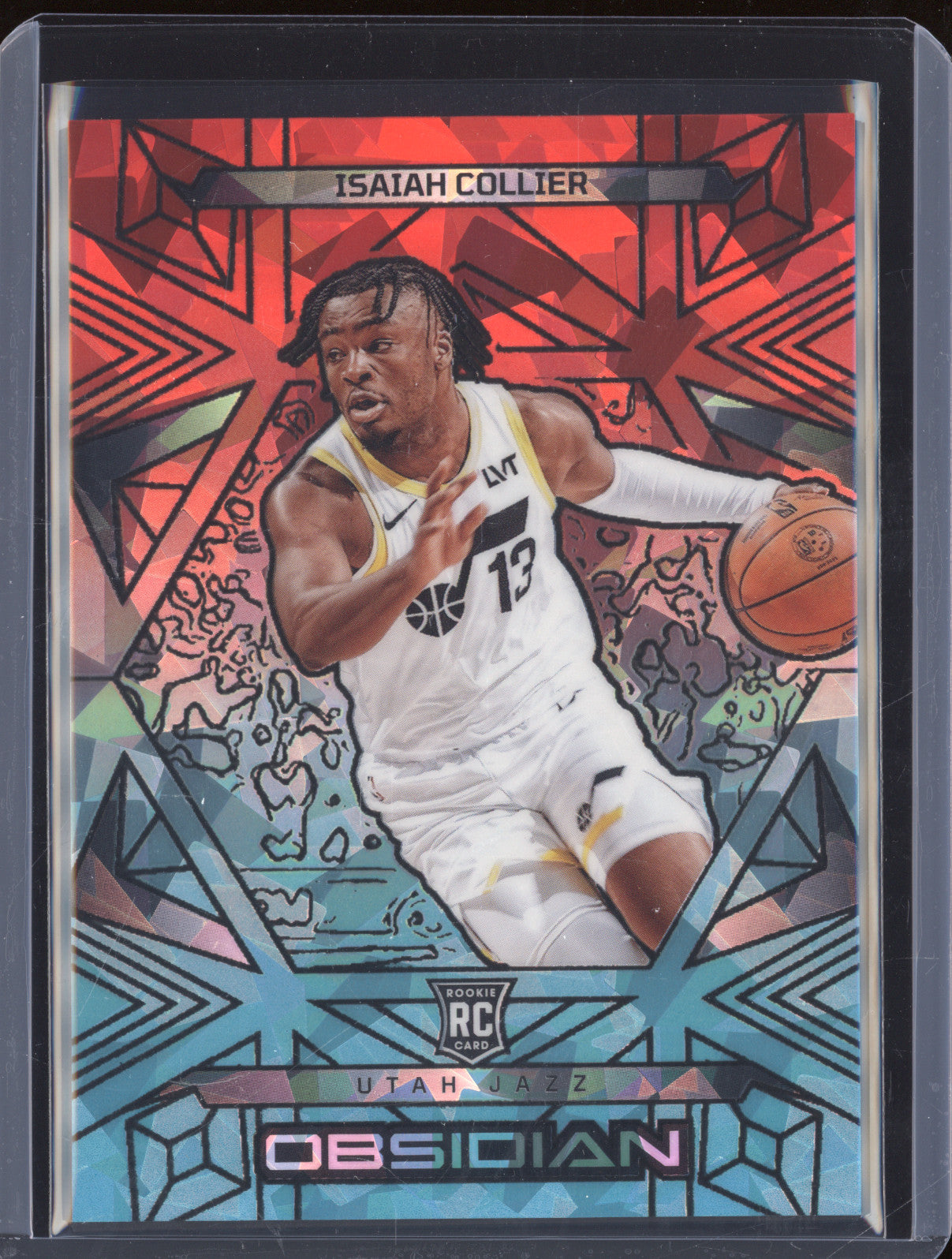 Isiah Collier 2024 Panini Obsidian 162 Electric Etch Fire and Ice Flood RC /49