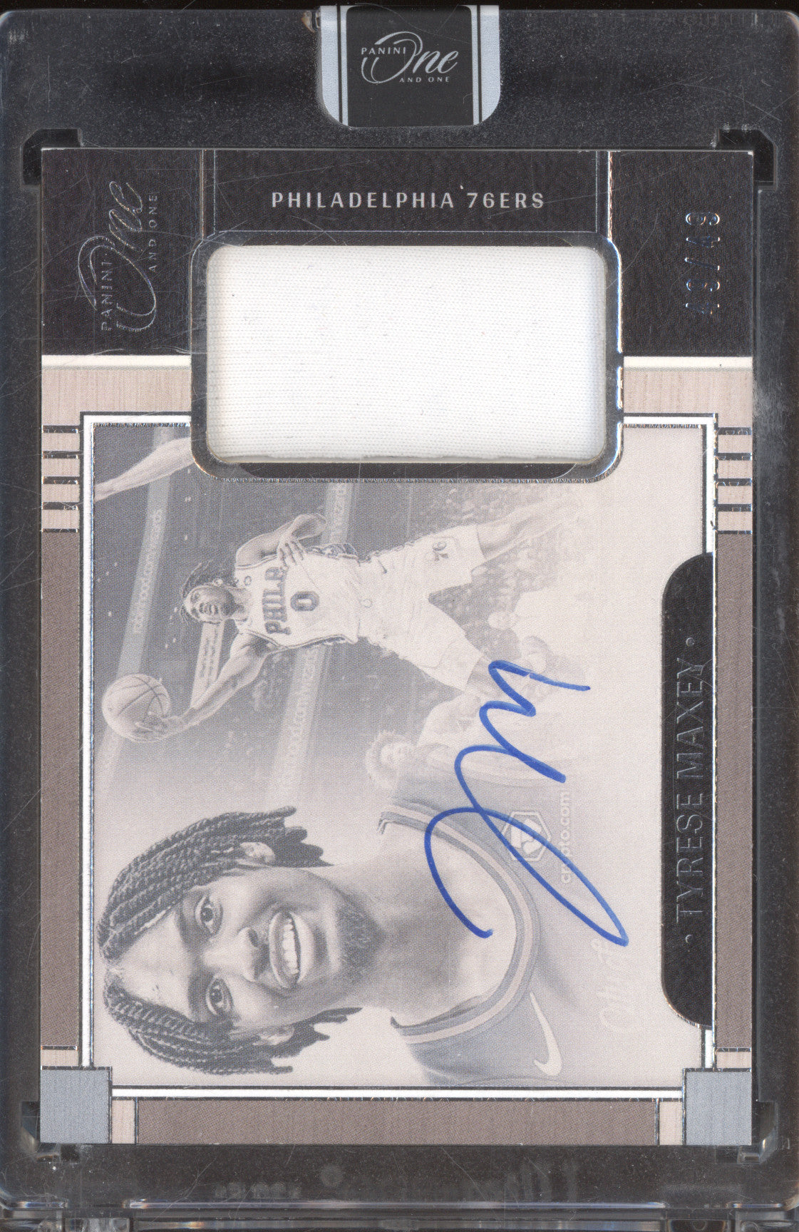 2023-24 Panini One and One JA-TMX Tyrese Maxey Jersey Autographs 49/49